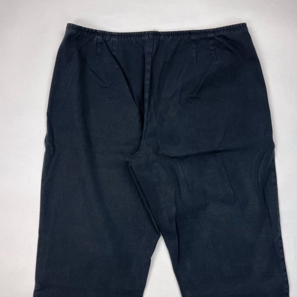 Eileen Fisher Organic Cotton Twill Pants Women L Flaw* Elastic waist Zip Closure - Picture 4 of 10